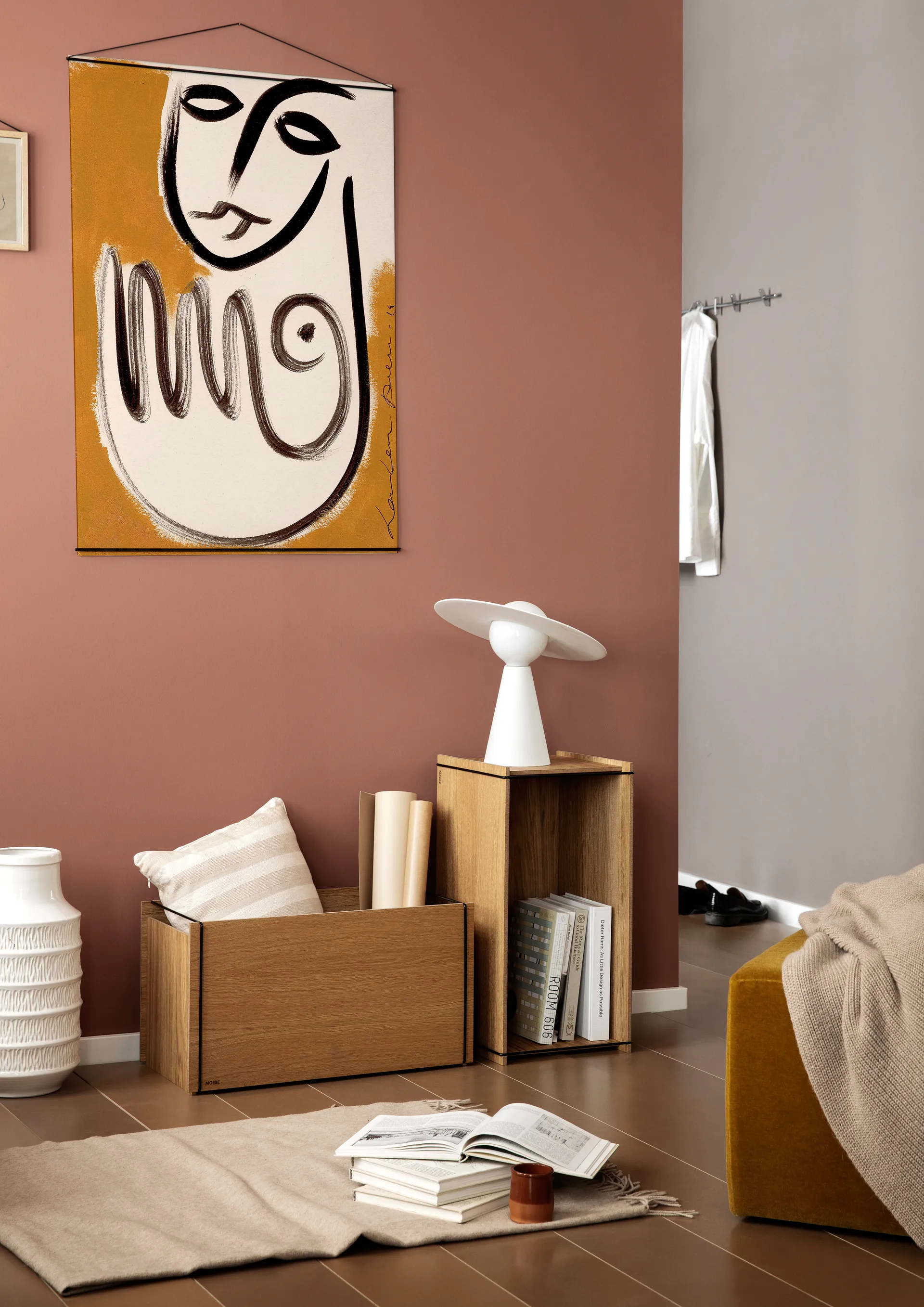 Aufbewahrungsbox Eiche 33 x 60 cm, Wood, Black MOEBE