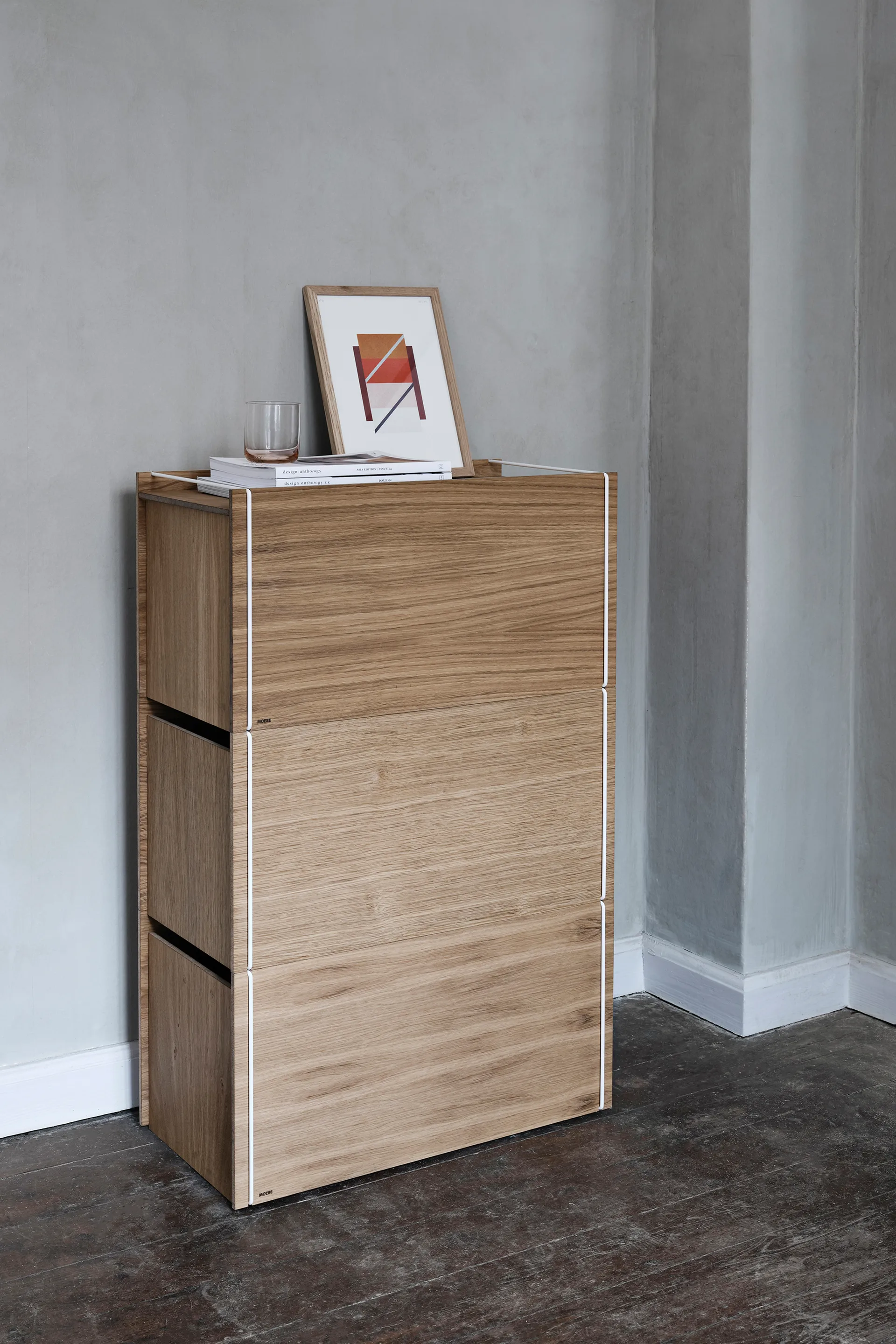 Aufbewahrungsbox Eiche 33 x 60 cm, Wood, White MOEBE