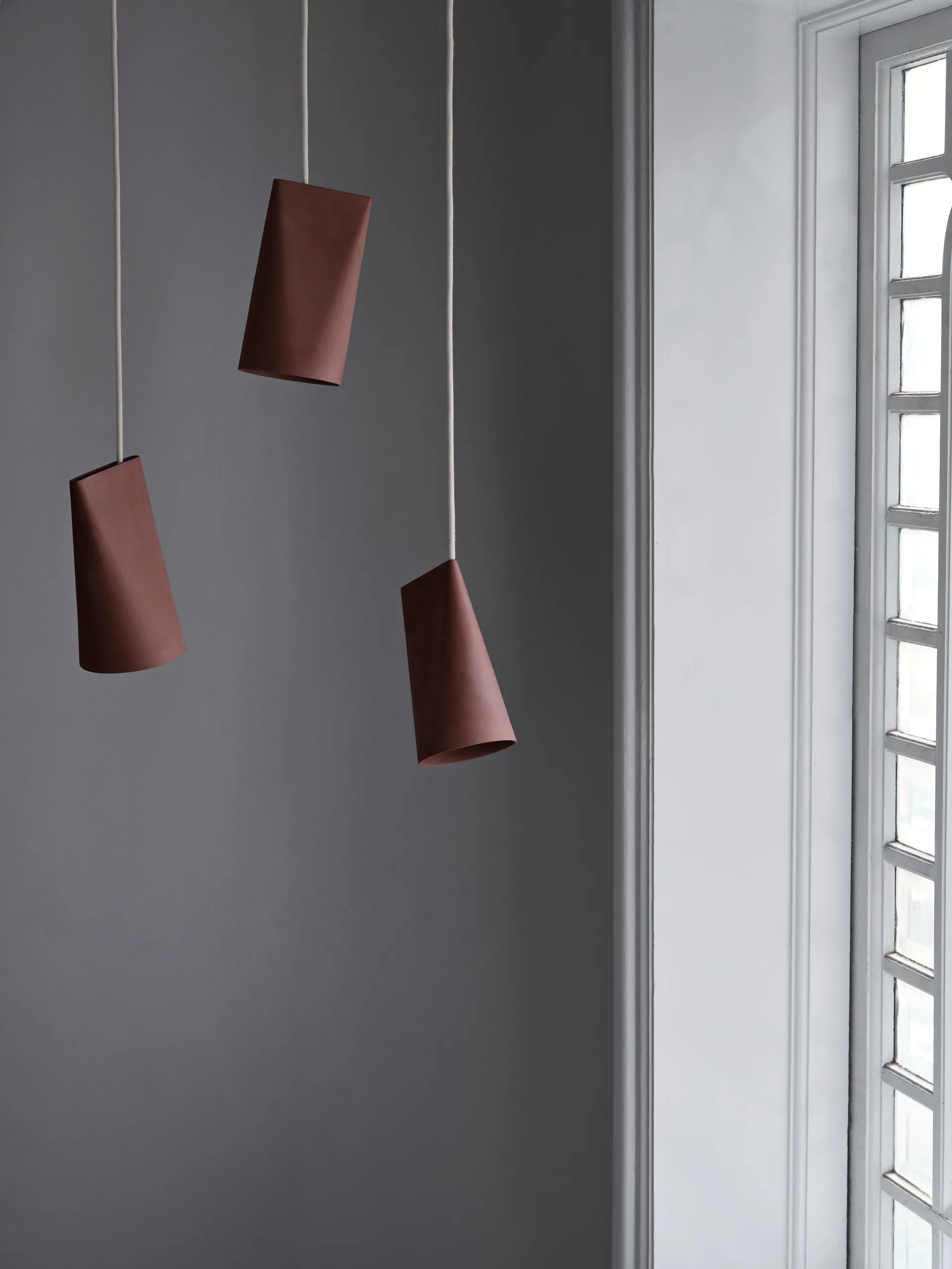 Deckenleuchte Keramik 11,2 x 22 cm, Terra Cotta, Wood MOEBE