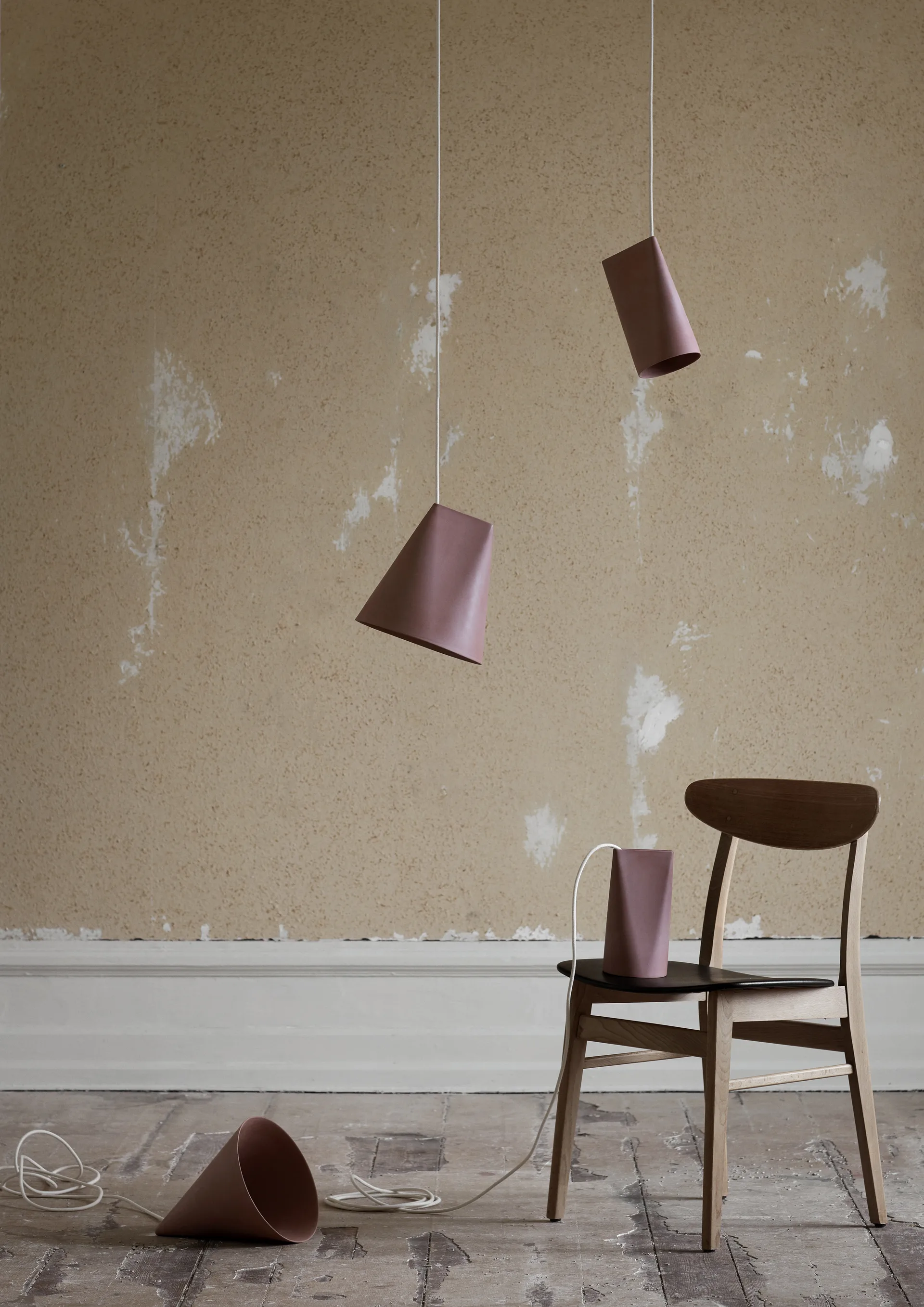 Deckenleuchte Keramik 11,2 x 22 cm, Terra Cotta, Wood MOEBE