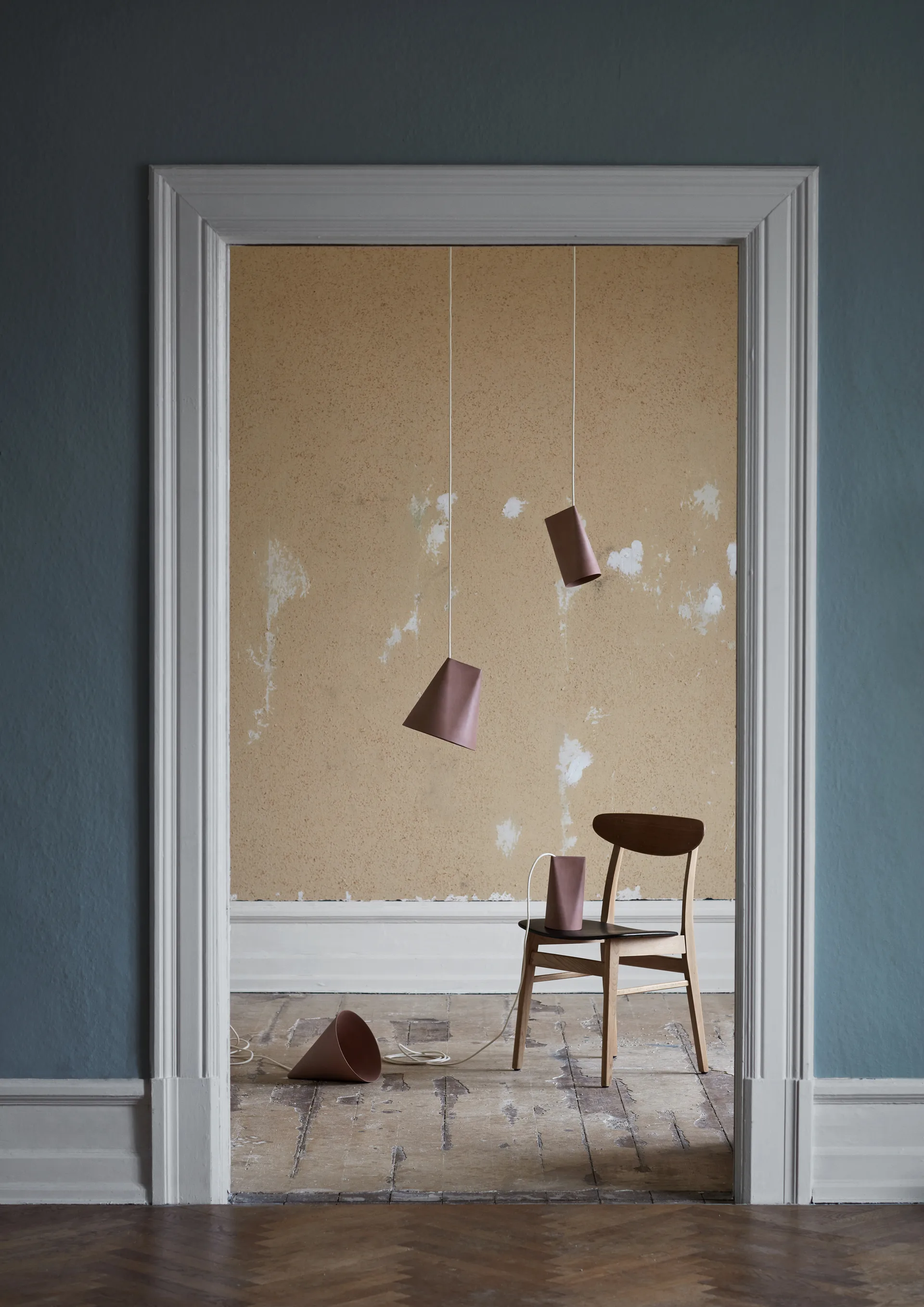 Deckenleuchte Keramik 11,2 x 22 cm, Terra Cotta, Wood MOEBE