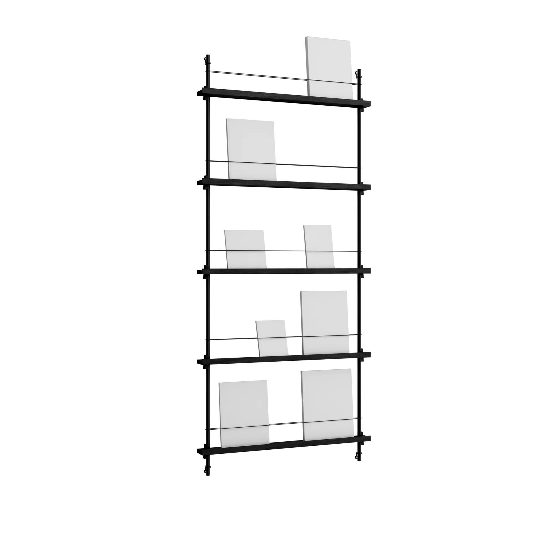 Magazine Shelving Zeitungsständer, Black, 85x180x7 cm, MS.180.1 MOEBE