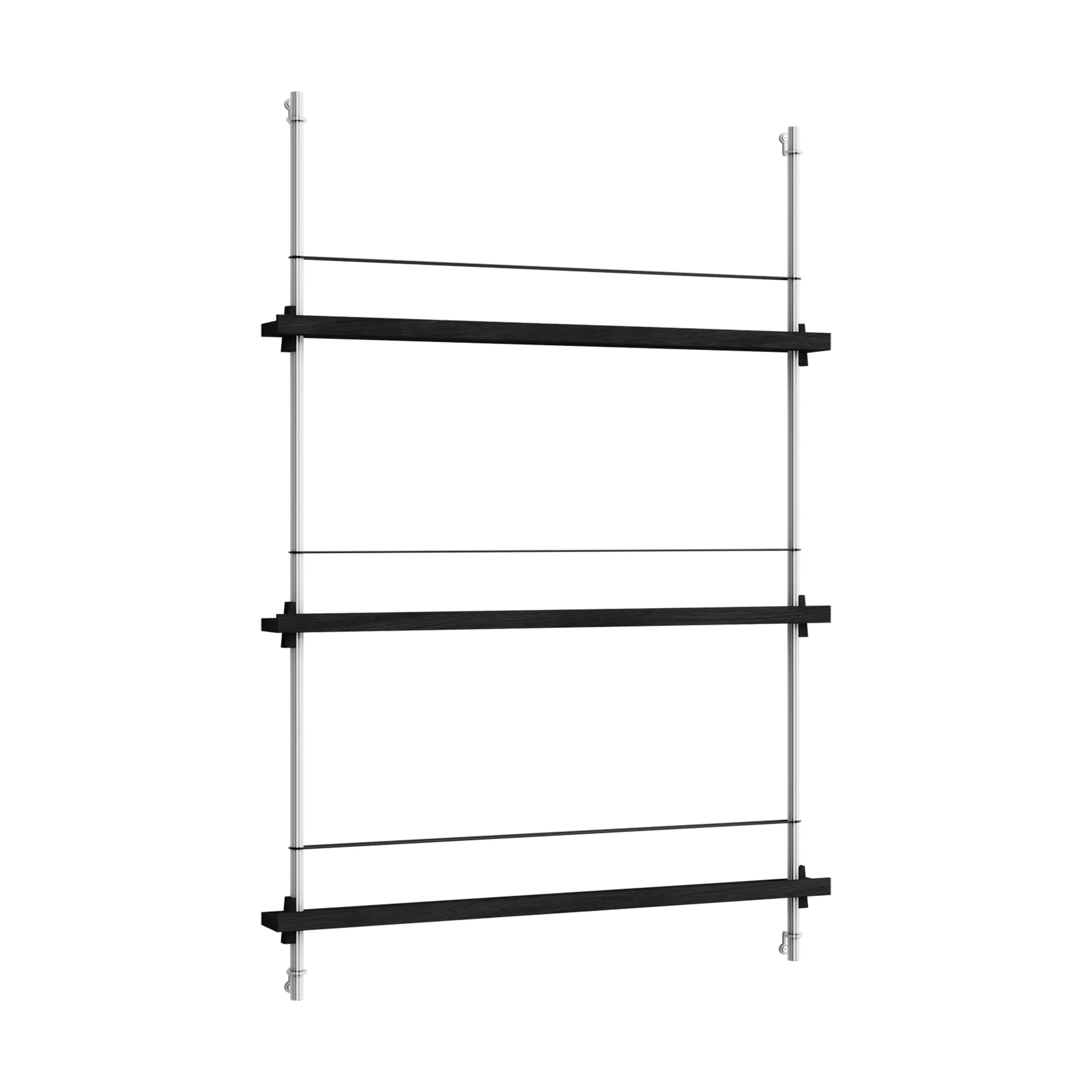 Magazine Shelving Zeitungsständer, Black-Edelstahl, 85x115x7 cm, MS.115.1 MOEBE