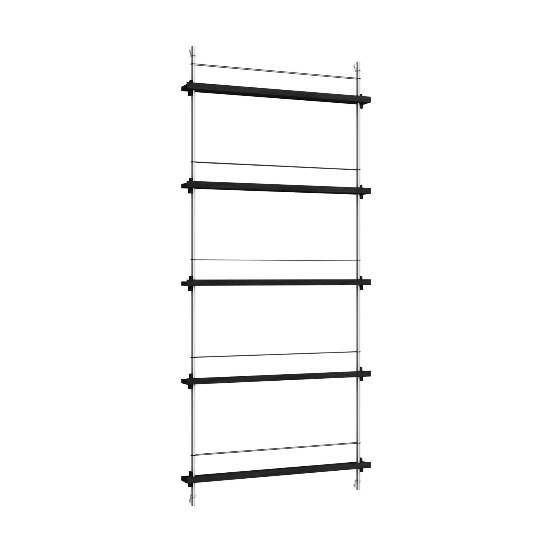 Magazine Shelving Zeitungsständer, Black-rostfreier Stahl, 85x180x7 cm, MS.180.1 MOEBE