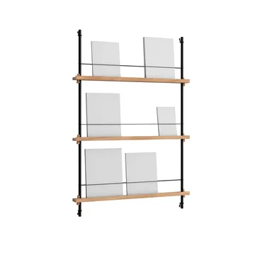 Magazine Shelving Zeitungsständer - Eiche-black, 85x115x7 cm, MS.115.1 - MOEBE