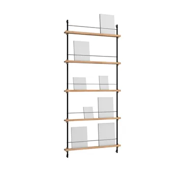 Magazine Shelving Zeitungsständer - Eiche-black, 85x180x7 cm, MS.180.1 - MOEBE