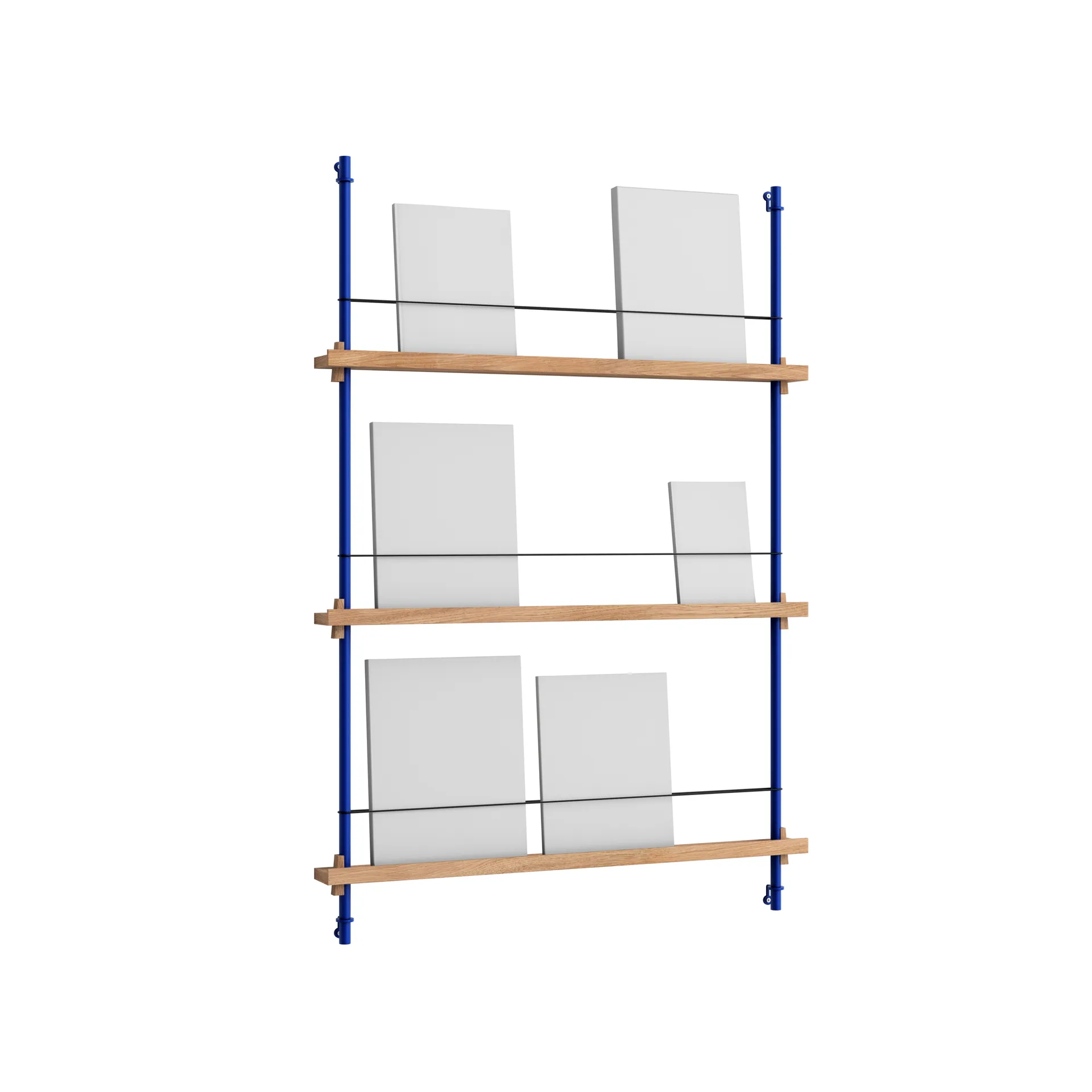 Magazine Shelving Zeitungsständer, Eiche-deep blue, 85x115x7 cm, MS.115.1 MOEBE