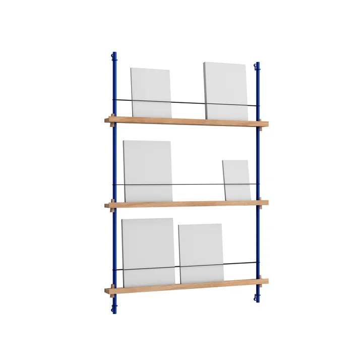 Magazine Shelving Zeitungsständer - Eiche-deep blue, 85x115x7 cm, MS.115.1 - MOEBE