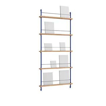 Magazine Shelving Zeitungsständer - Eiche-deep blue, 85x180x7 cm, MS.180.1 - MOEBE