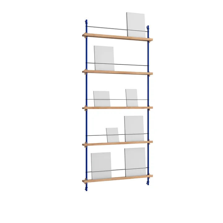 Magazine Shelving Zeitungsständer - Eiche-deep blue, 85x180x7 cm, MS.180.1 - MOEBE