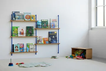 Magazine Shelving Zeitungsständer - Eiche-deep blue, 85x180x7 cm, MS.180.1 - MOEBE