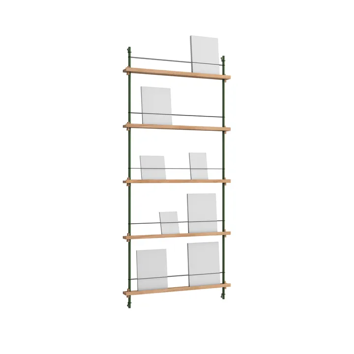 Magazine Shelving Zeitungsständer - Eiche-pine green, 85x180x7 cm, MS.180.1 - MOEBE