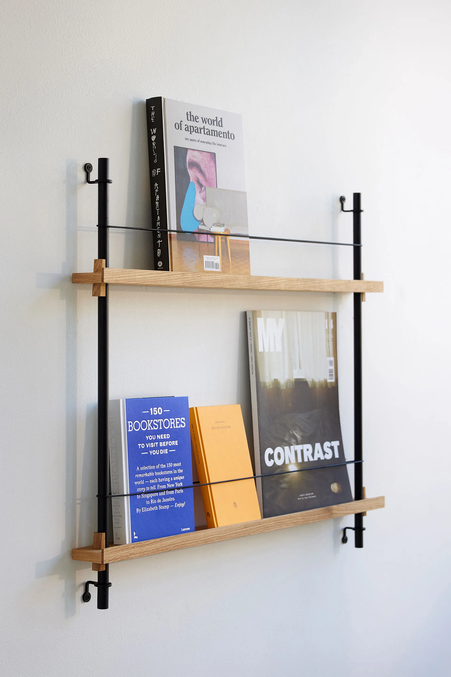 Magazine Shelving Zeitungsständer, Eiche-pine green, 85x180x7 cm, MS.180.1 MOEBE