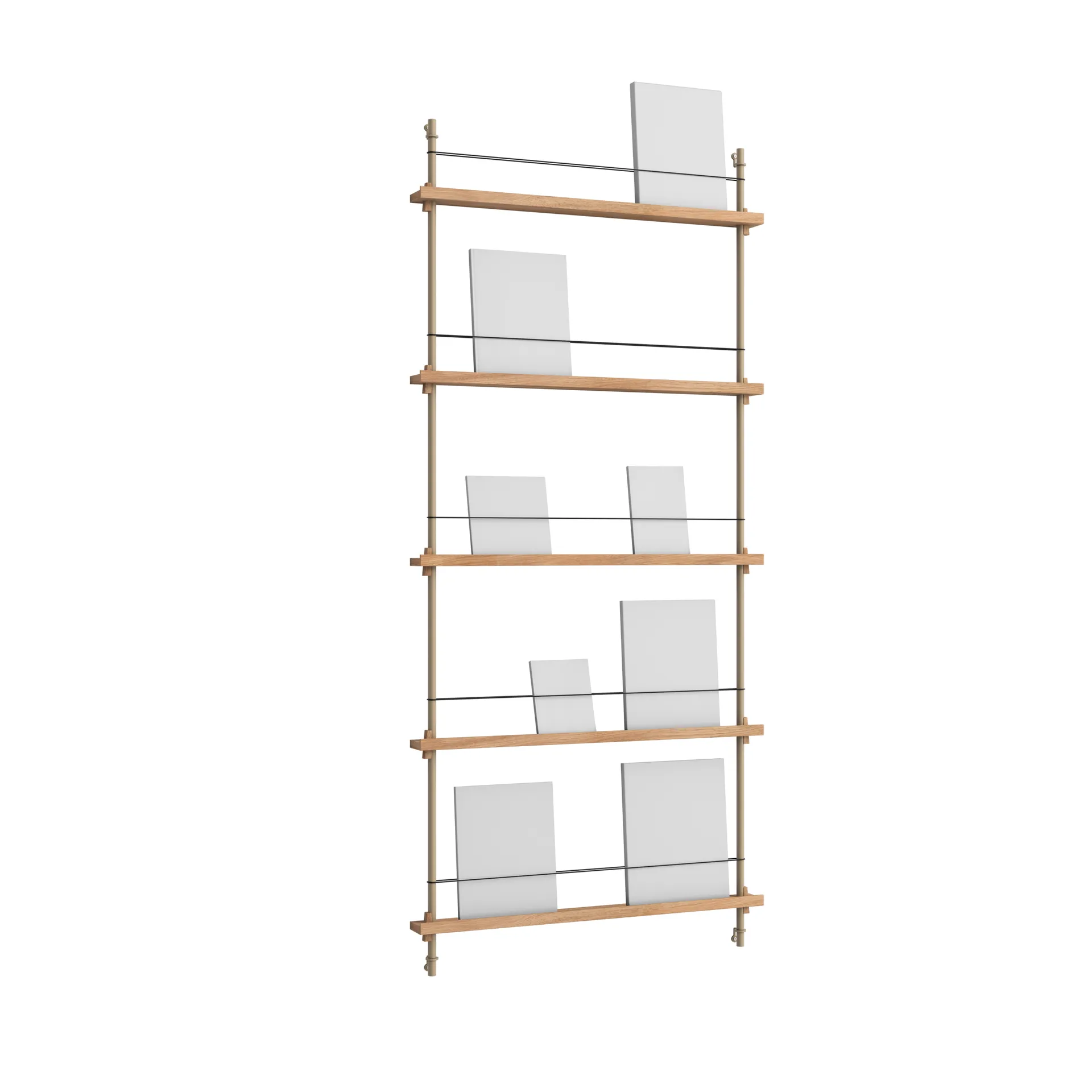 Magazine Shelving Zeitungsständer, Eiche-warm grey, 85x180x7 cm, MS.180.1 MOEBE