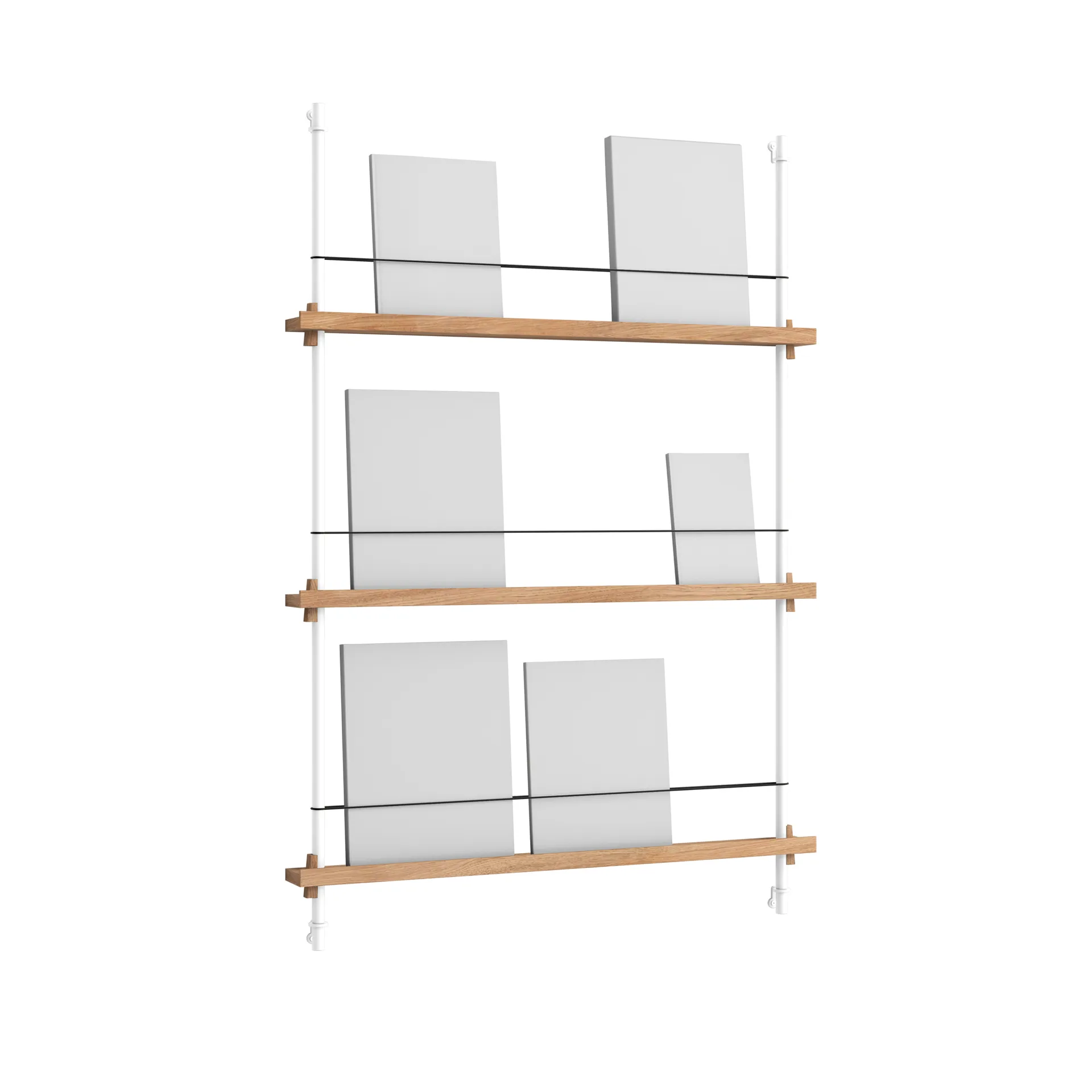 Magazine Shelving Zeitungsständer, Eiche-white, 85x115x7 cm, MS.115.1 MOEBE