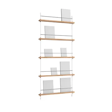Magazine Shelving Zeitungsständer - Eiche-white, 85x180x7 cm, MS.180.1 - MOEBE