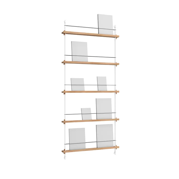 Magazine Shelving Zeitungsständer - Eiche-white, 85x180x7 cm, MS.180.1 - MOEBE