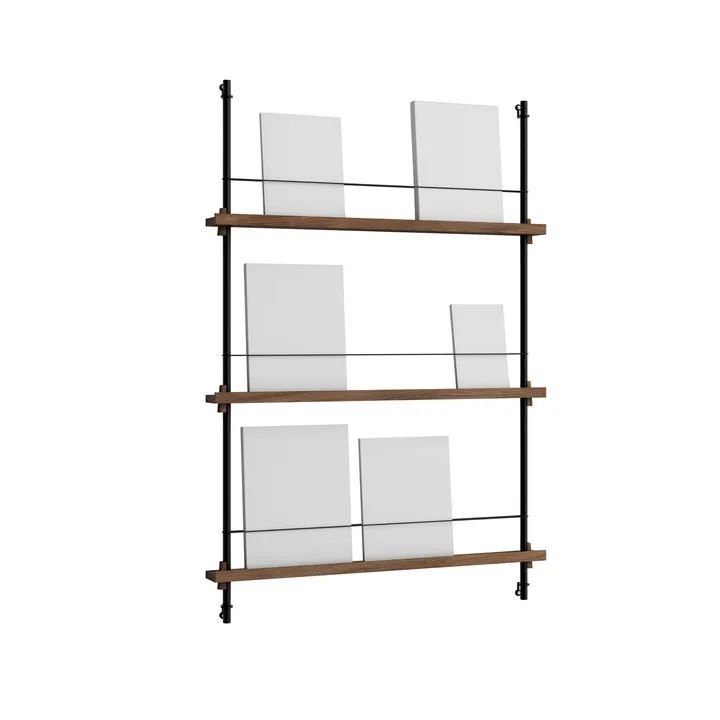 Magazine Shelving Zeitungsständer - Geräucherte Eiche-black, 85x115x7 cm, MS.115.1 - MOEBE