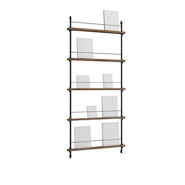 Magazine Shelving Zeitungsständer - Geräucherte Eiche-black, 85x180x7 cm, MS.180.1 - MOEBE