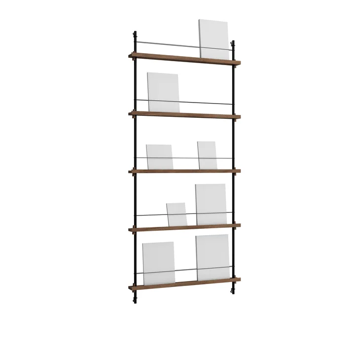 Magazine Shelving Zeitungsständer - Geräucherte Eiche-black, 85x180x7 cm, MS.180.1 - MOEBE