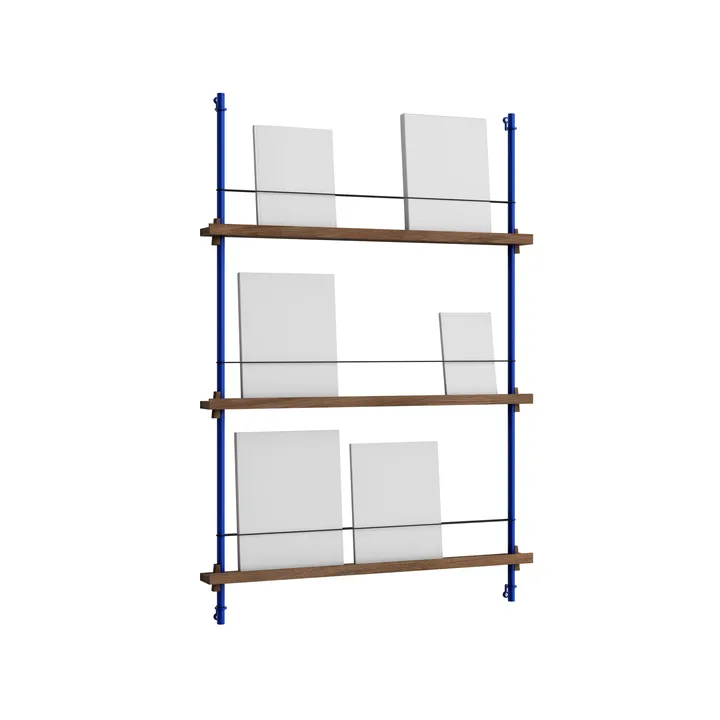 Magazine Shelving Zeitungsständer - Geräucherte Eiche-deep blue, 85x115x7 cm, MS.115.1 - MOEBE