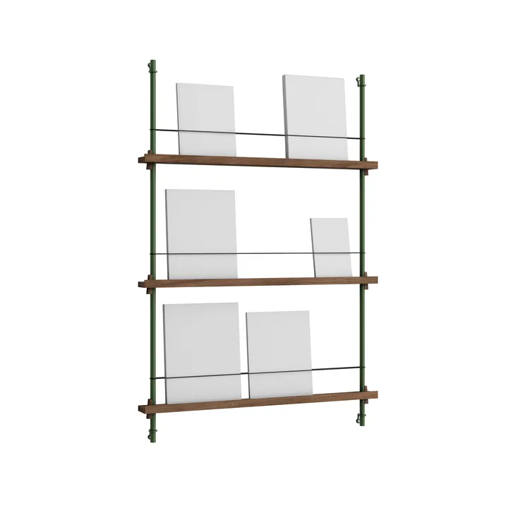 Magazine Shelving Zeitungsständer - Geräucherte Eiche-pine green, 85×115×7 cm, MS.115.1 - MOEBE