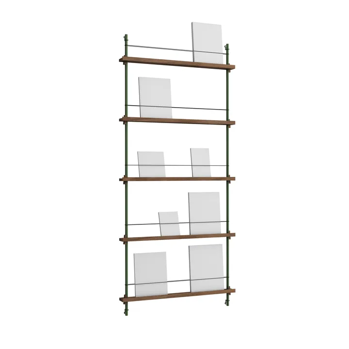 Magazine Shelving Zeitungsständer - Geräucherte Eiche-pine green, 85x180x7 cm, MS.180.1 - MOEBE