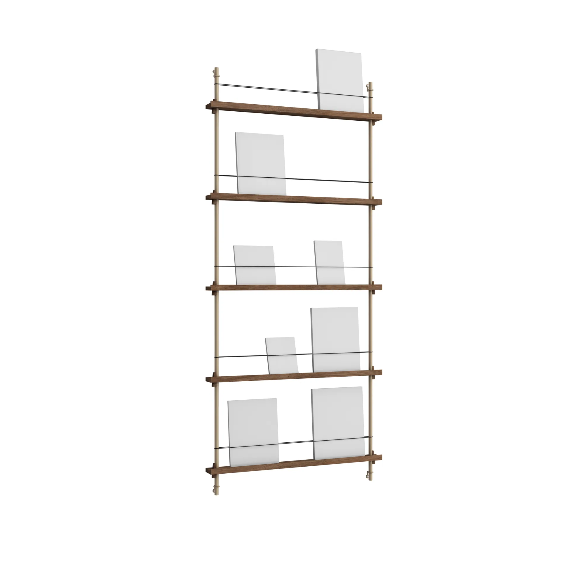 Magazine Shelving Zeitungsständer, Geräucherte Eiche-warm grey, 85x180x7 cm, MS.180.1 MOEBE