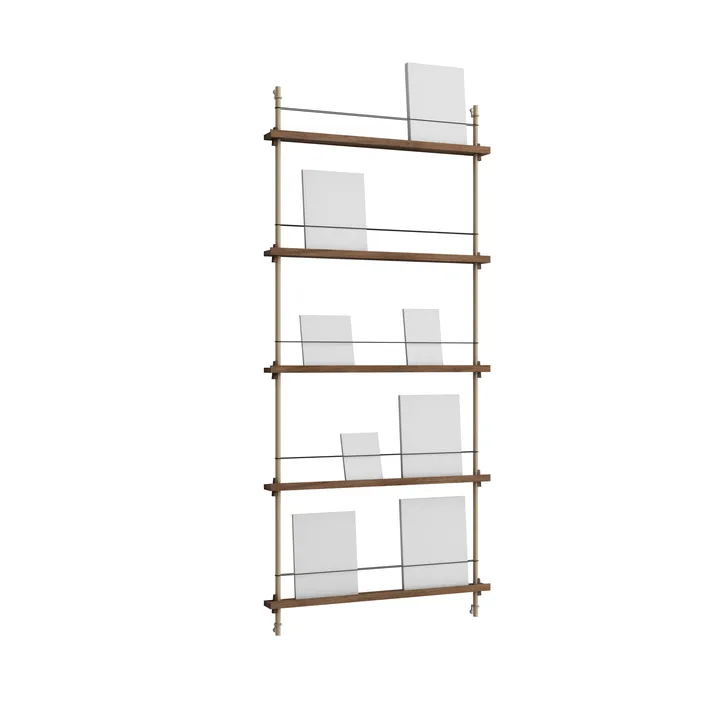 Magazine Shelving Zeitungsständer - Geräucherte Eiche-warm grey, 85x180x7 cm, MS.180.1 - MOEBE