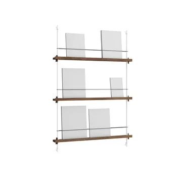 Magazine Shelving Zeitungsständer - Geräucherte Eiche-white, 85x115x7 cm, MS.115.1 - MOEBE