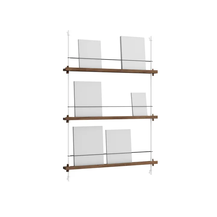 Magazine Shelving Zeitungsständer - Geräucherte Eiche-white, 85x115x7 cm, MS.115.1 - MOEBE