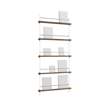 Magazine Shelving Zeitungsständer - Geräucherte Eiche-white, 85x180x7 cm, MS.180.1 - MOEBE