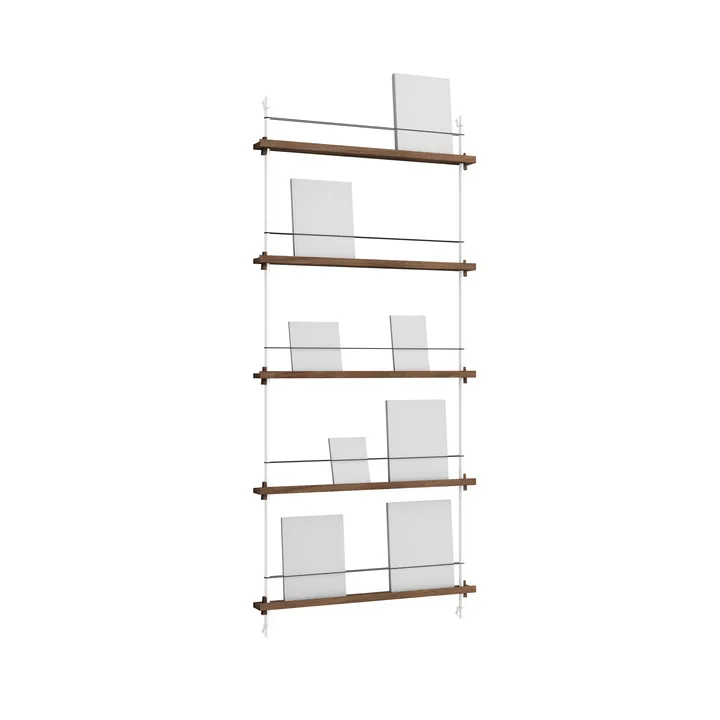 Magazine Shelving Zeitungsständer - Geräucherte Eiche-white, 85x180x7 cm, MS.180.1 - MOEBE