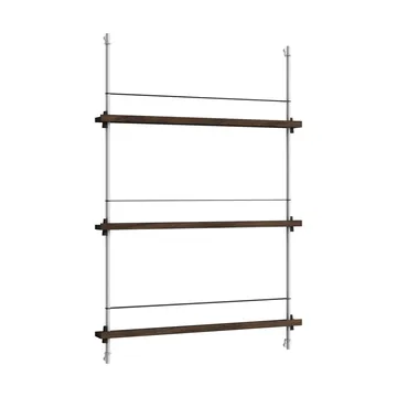 Magazine Shelving Zeitungsständer - Geräucherte Eiche–Edelstahl, 85×115×7 cm, MS.115.1 - MOEBE