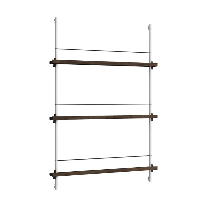 Magazine Shelving Zeitungsständer - Geräucherte Eiche–Edelstahl, 85×115×7 cm, MS.115.1 - MOEBE