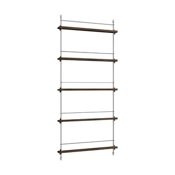 Magazine Shelving Zeitungsständer - Geräucherte Eiche–Edelstahl, 85×180×7 cm, MS.180.1 - MOEBE