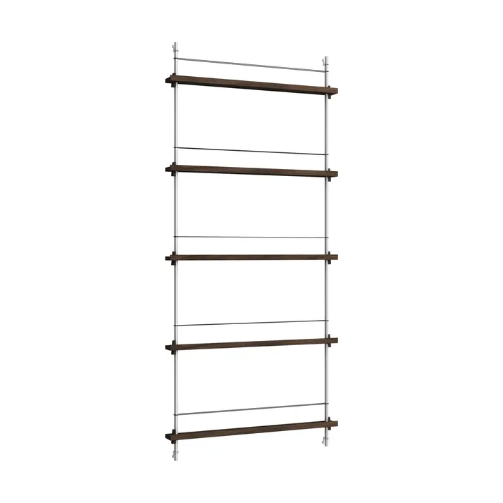 Magazine Shelving Zeitungsständer - Geräucherte Eiche–Edelstahl, 85×180×7 cm, MS.180.1 - MOEBE
