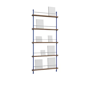 Magazine Shelving Zeitungsständer - Räuchereiche-deep blue, 85x180x7 cm, MS.180.1 - MOEBE