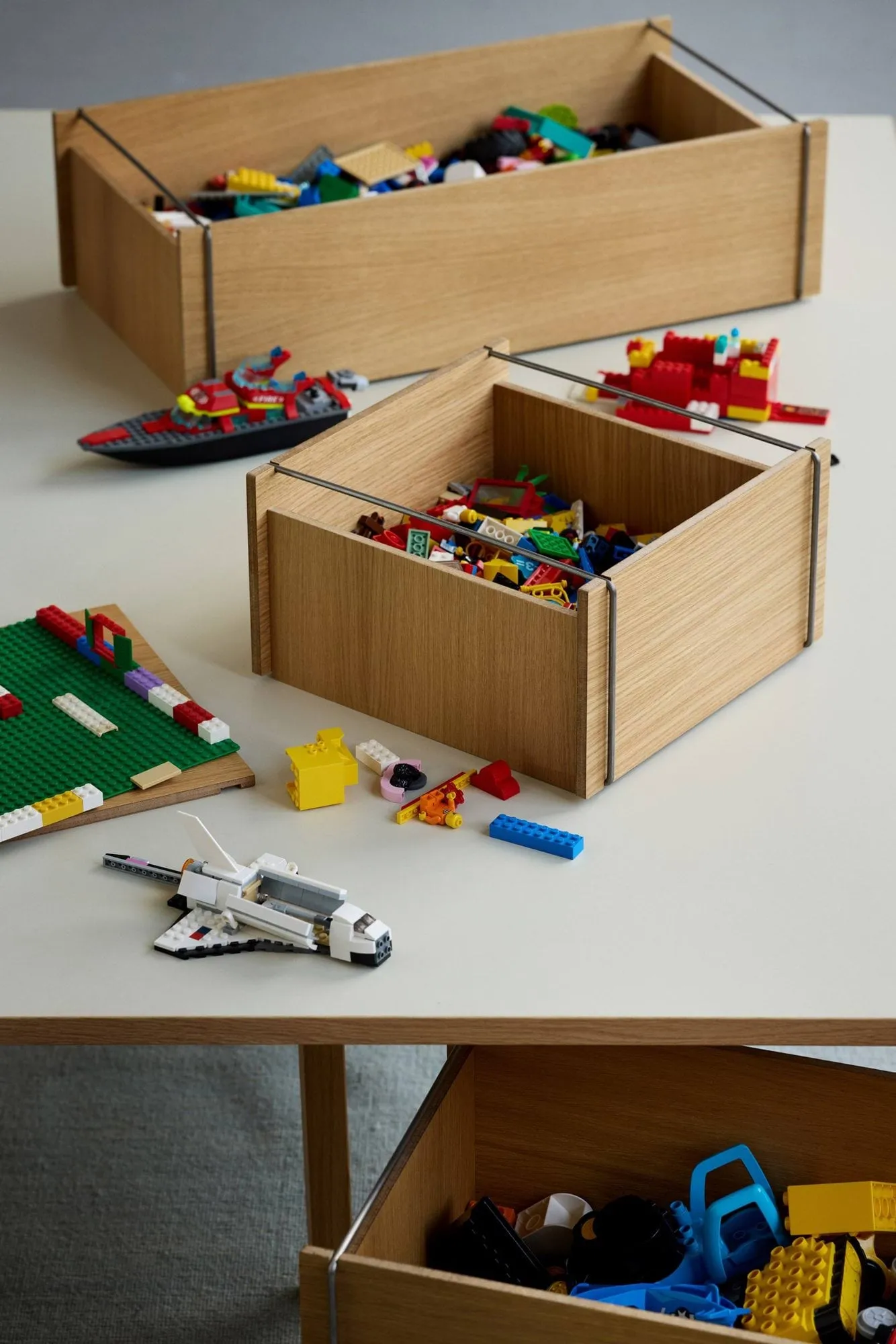 Moebe Aufbewahrungsbox, Geölte Eiche-Edelstahl, low, 16,5x60x31 cm MOEBE
