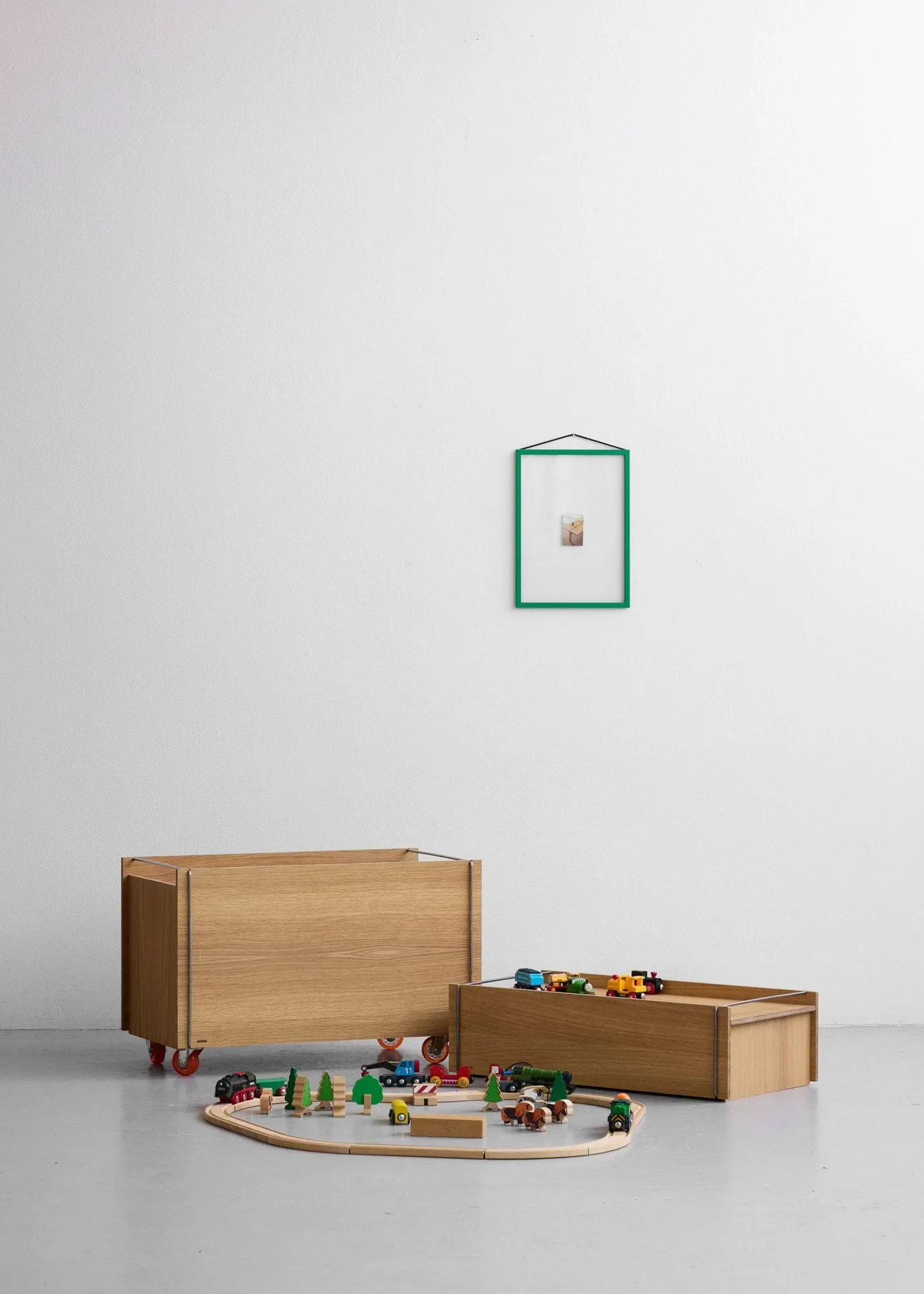 Moebe Aufbewahrungsbox, Geölte Eiche-Edelstahl, low, 16,5x60x31 cm MOEBE