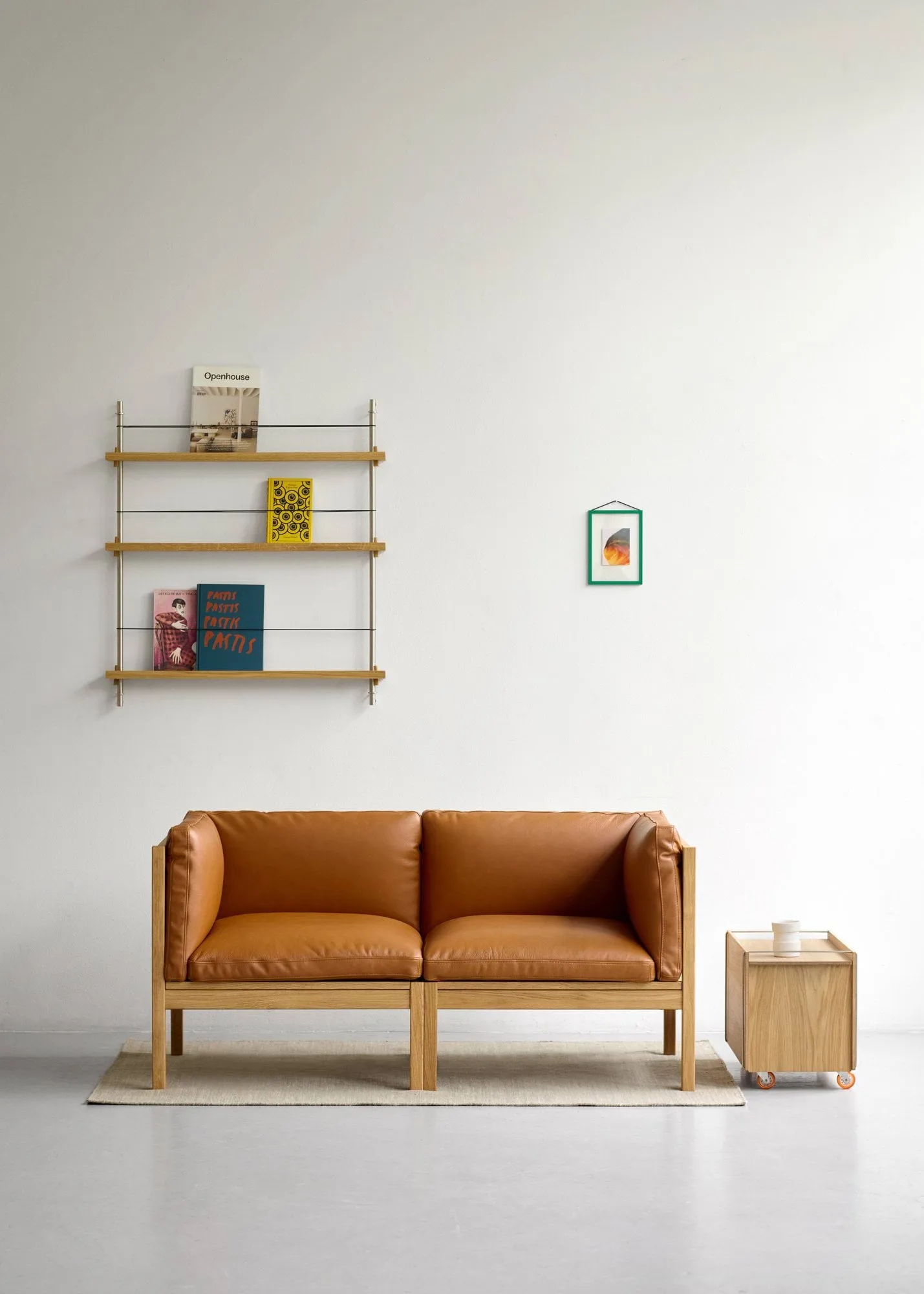 Moebe Aufbewahrungsbox, Geölte Eiche-Edelstahl, mit Rollen, 33x60x31 cm MOEBE