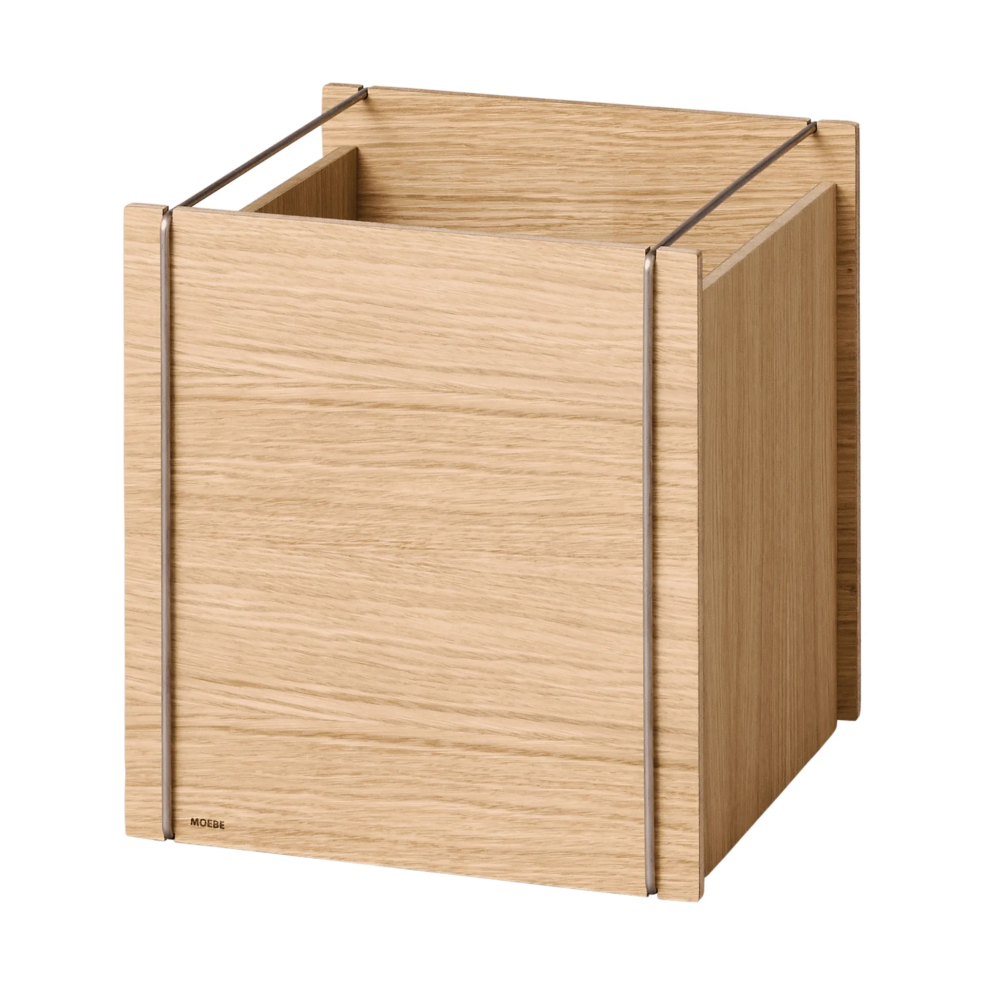 Moebe Aufbewahrungsbox, Geölte Eiche-Edelstahl, square, 33x30x31 cm MOEBE
