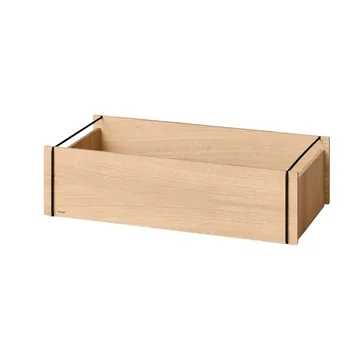 Moebe Aufbewahrungsbox - Geölte Eiche-Schwarz, low, 16,5x60x31 cm - MOEBE