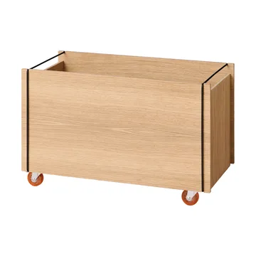 Moebe Aufbewahrungsbox - Geölte Eiche-Schwarz, mit Rollen, 33x60x31 cm - MOEBE
