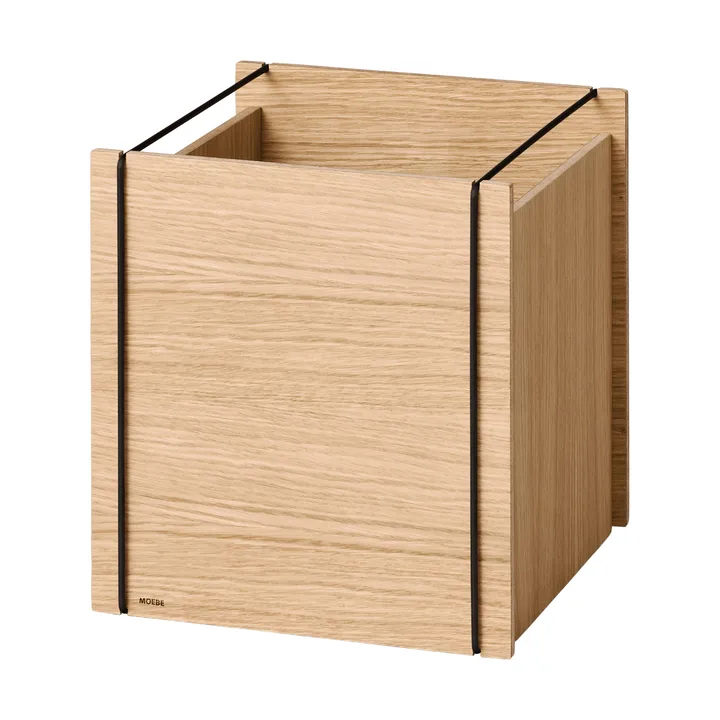 Moebe Aufbewahrungsbox - Geölte Eiche-Schwarz, square, 33x30x31 cm - MOEBE