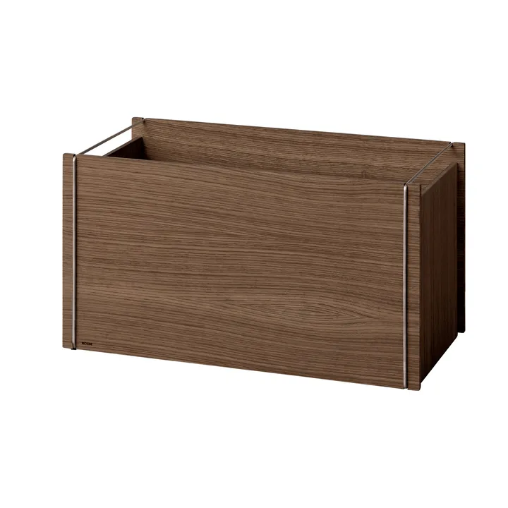 Moebe Aufbewahrungsbox - Geräucherte Eiche-Edelstahl, 33x60x31 cm - MOEBE