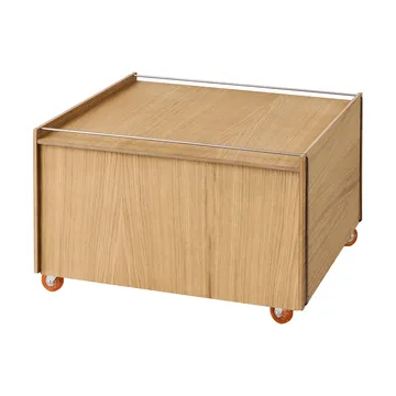 Moebe Storage Chest Couchtisch mit Stauraum - Geölte Eiche-Edelstahl, 60x61x38.2 cm - MOEBE