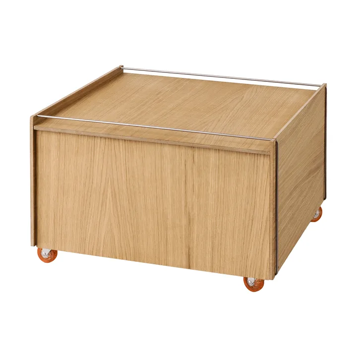 Moebe Storage Chest Couchtisch mit Stauraum - Geölte Eiche-Edelstahl, 60x61x38.2 cm - MOEBE