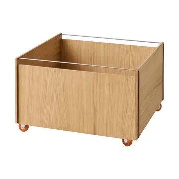 Moebe Storage Chest Couchtisch mit Stauraum - Geölte Eiche-Edelstahl, 60x61x38.2 cm - MOEBE