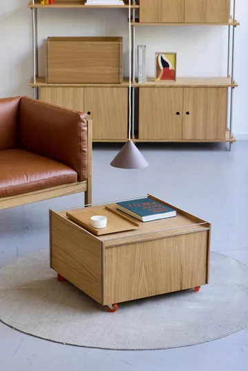 Moebe Storage Chest Couchtisch mit Stauraum - Geölte Eiche-Edelstahl, 60x61x38.2 cm - MOEBE